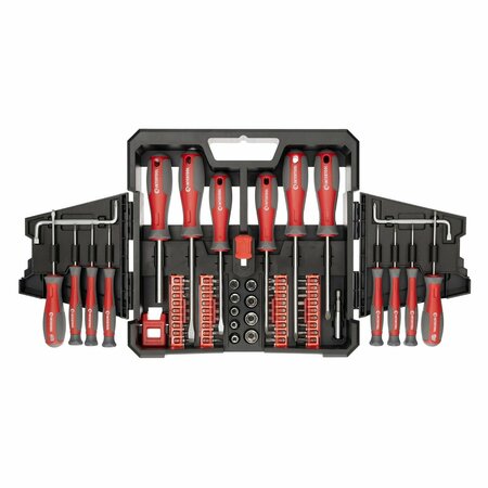 INTERTOOL 63 pcs Screwdriver Set, Precision, Bits, Sockets, Organizer Cabinet VT08-3363